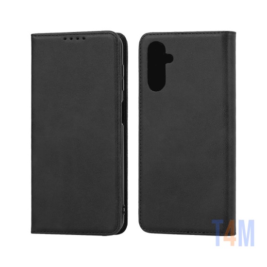 LEATHER FLIP COVER WITH INTERNAL POCKET FOR SAMSUNG GALAXY A14 4G/5G BLACK